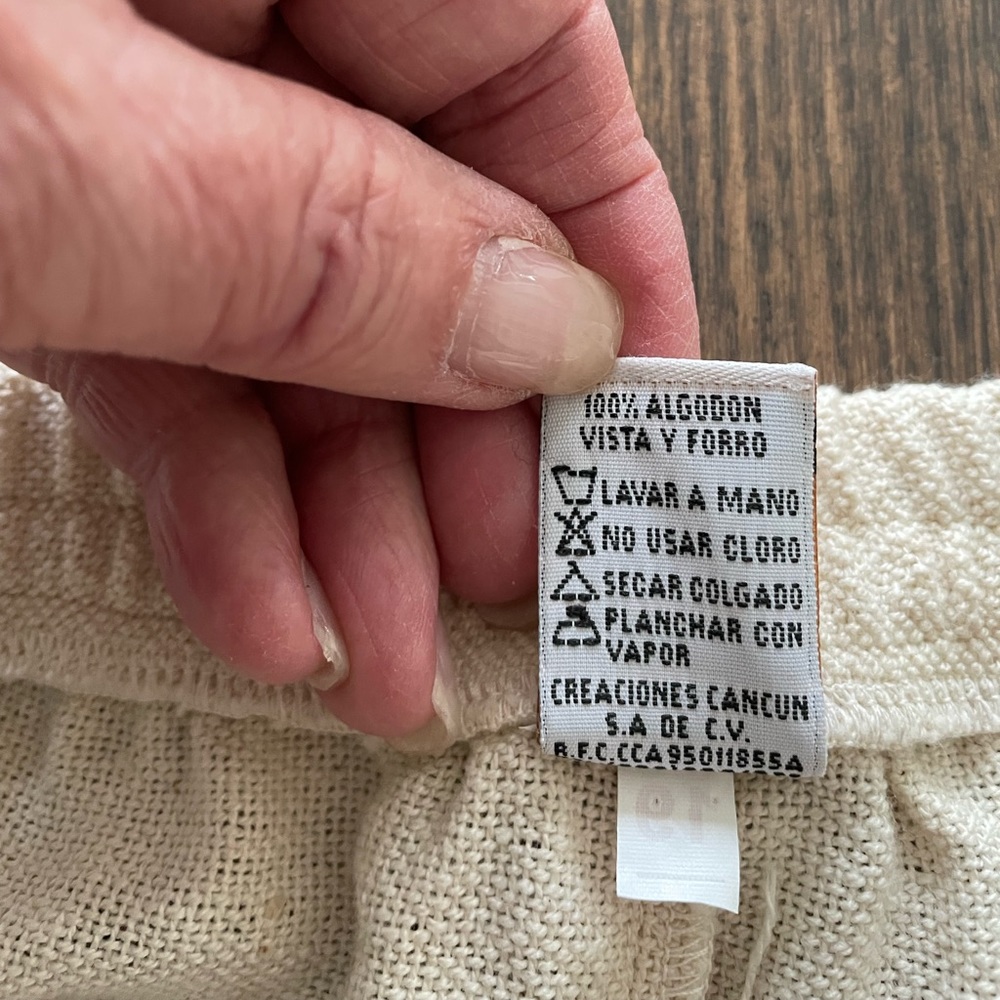 MADE IN CANCUN MEXICO, CAPRI’S Natural Linen Color, Size Grande (Large) Neutral - Picture 7 of 9